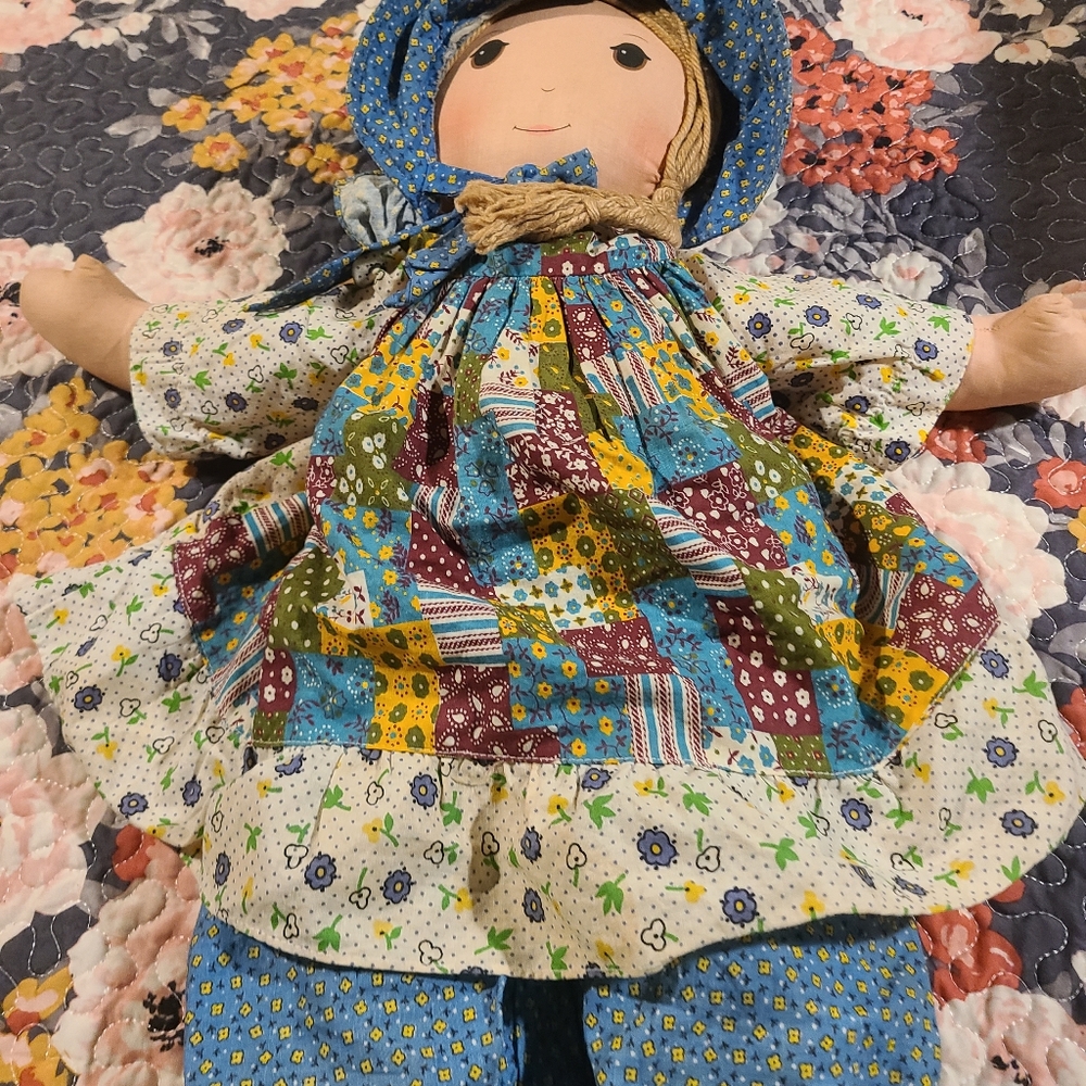 Patchwork Rag Doll with Blue Outfit HOLLY HOBBIE